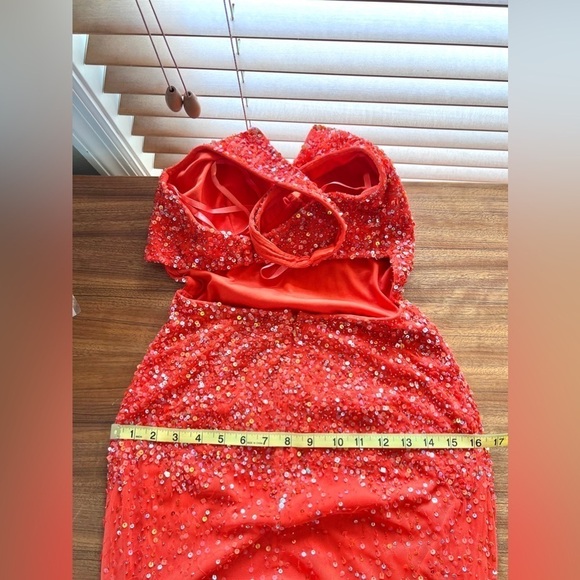 Cache Coral Sparkle Gown size 2 - Picture 15 of 15